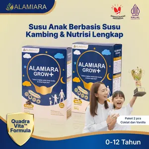 [ PAKET BELI 1 DAPAT 2 ] Alamiara Susu Anak untuk Fokus & Tumbuh Kembang | Nutrisi Otak & Pencernaan 0–12 Tahun COKLAT VANILLA Paket Isi 2