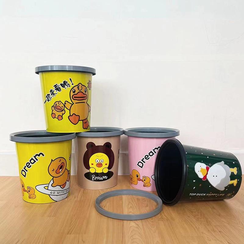  Thùng Đựng Rác Nhựa Hoạ Tiết 10L - Sọt Rác Xinh Decor 28x28cm 