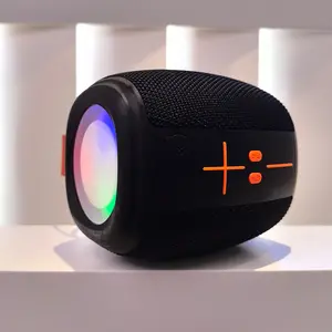 KBroad Speaker Mini Bluetooth Hi-Fi Speaker KTS-2310 Hi-Fi Bass dengan Lampu RGB, Bluetooth 5.3 Jarak 10m, Tahan Air - Harga Terjangkau untuk Musik Berkualitas di Mana Saja! Jam Wireless