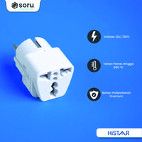 Gambar SORU - Colokan Adaptor Serbaguna Oversteker Listrik Universal Travel Plug 13A/250V Putih - HiSTAR dari Soru Indonesia Kota Bandung 3 Tokopedia