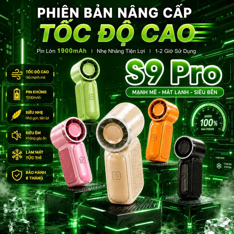 [ Phiên Bản Xịn Mới ] Quạt Cầm Tay Mini Phiên Bản Mới Pin Trâu 1900mah, 200 Cấp Gió, Làm Mát Tức Thì Nhiều Màu Sắc Bảo Hành 12 Tháng LD6