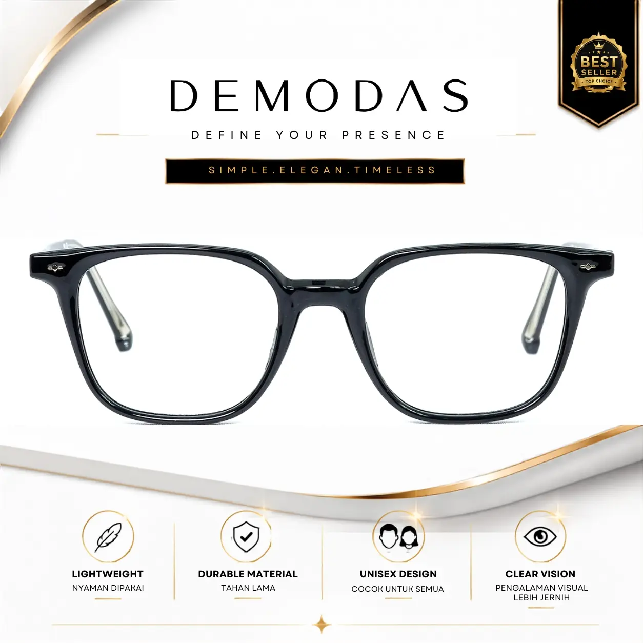 Kacamata Demodas DG2354 dengan Lensa Bluecromic Photochromic Blueray Antiradiasi Photochromic