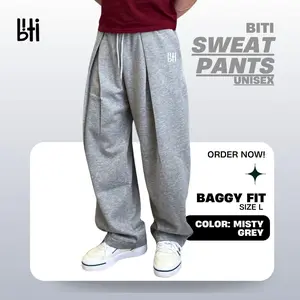 BITI Sweat Pants Unisex | Celana Panjang Relax Baggy Sporty Pria Wanita