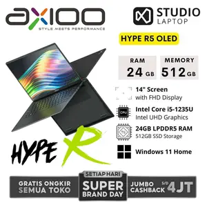 AXIOO MYBOOK HYPE R R5 R3 OLED INTEL CORE I5 1235U I3 1215U 24GB 12GB 512GB 256GB SSD W11 14.0 - LAPTOP ULTRABOOK NOTEBOOK GARANSI RESMI