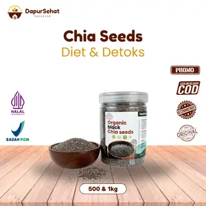 Organic Black Chia Seeds / Organic Chia Seed Mexico 1 Kg / 500 Gr / 250 Gr/ 175 Gr / 150 Gr / 100 Gr / 50 Gr