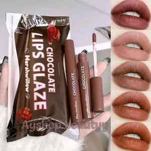 (BPOM isi 5pcs) Paket Lipcream Matte Chocolate / Lipstik Coklat Anti Air Tahan Lama / Lipcream Velvet Matte / Chocolate Lip Glaze Lipstick Bibir