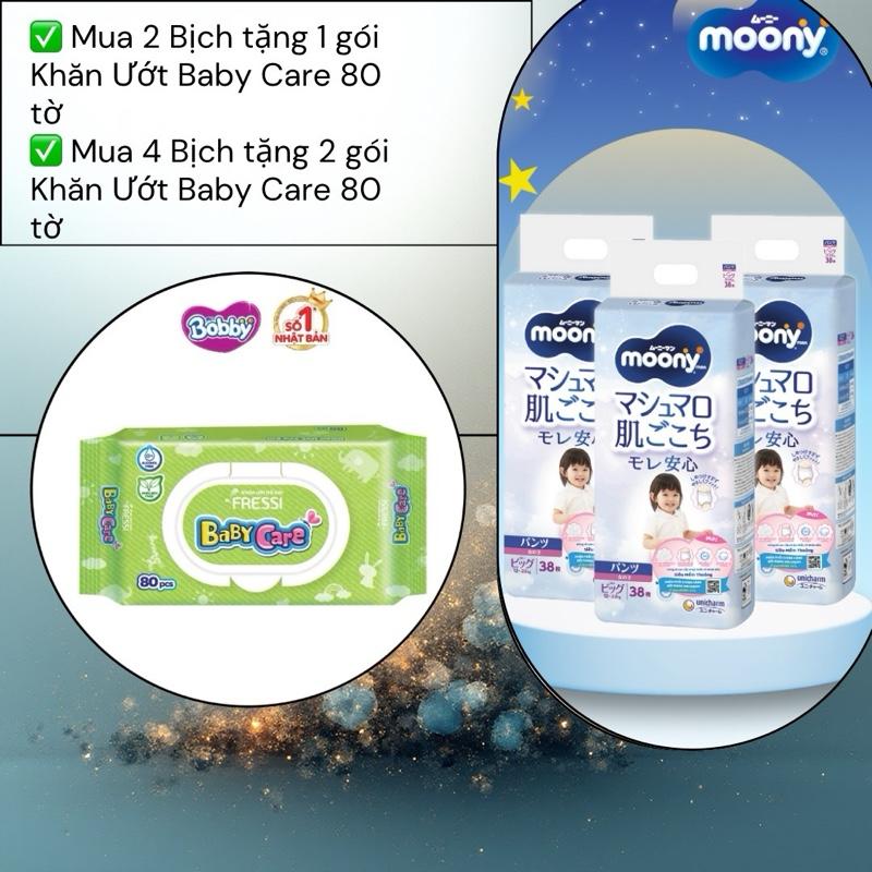 28 11 2 Thùng 8bịch - Tã bỉm Moony Xanh NK Diana Unicharm Chính hãng đủ size miếng