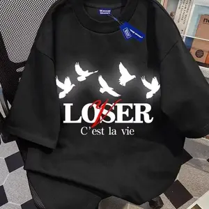 0001 E (GAMBAR TIDAK NYALA)KAOS DISTRO LOSER / KAOS DISTRO PRIA WANITA / STIKER DEPAN