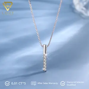 Lore Jewellery - Kalung Moissanite Lapis Emas Putih 18K - Lexy Simple Moissanite Necklace 0.05 CT