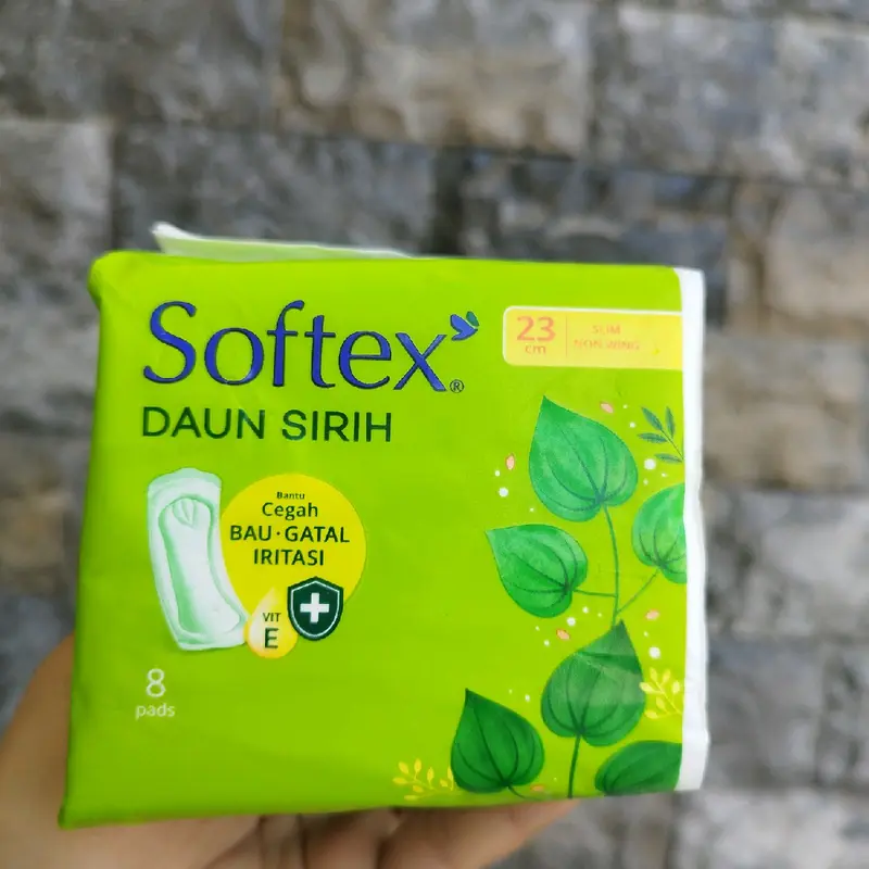 pembalut SOFTEX daun sirih 6pack pakai sayap dan tanpa sayap non gel 4