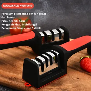 Alat Asahan Pengasah Penajam Pisau Alat Dapur 4 in1 / Alat Pengasah Pisau dan Gunting 4 in 1 Knife Sharpeners