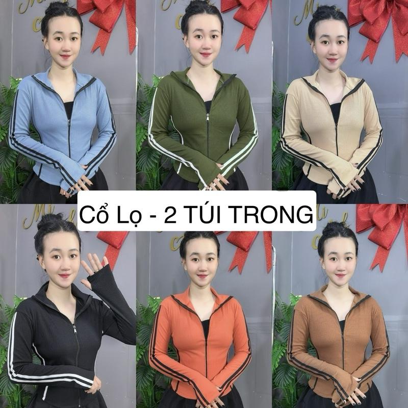 (40-65kg) Áo Khoác Cổ Lọ 2 TÚI TRONG, DÁNG PHOM ÔM (MÃ SA.LE-01), Tay Áo Xỏ Ngón