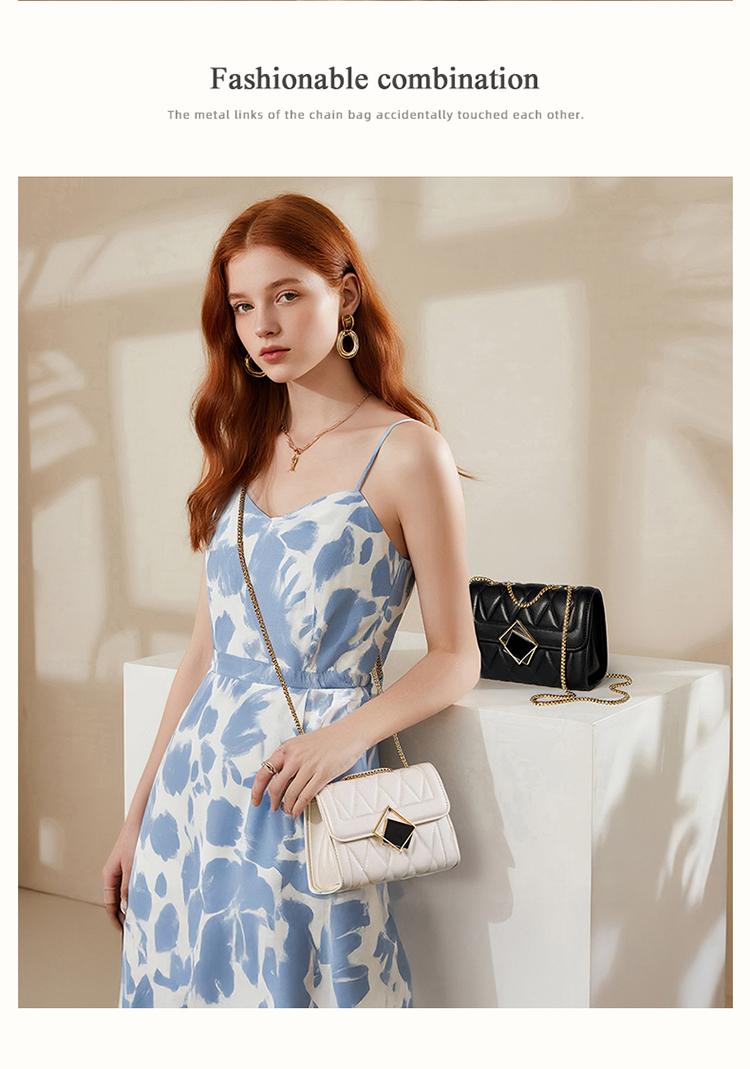 NALANDU Tas Rantai Wanita ELEGAN [Multiway] - Tas Selempang Bahu Trendy, Kulit PU Berkualitas, Tas Kempyeng Modis