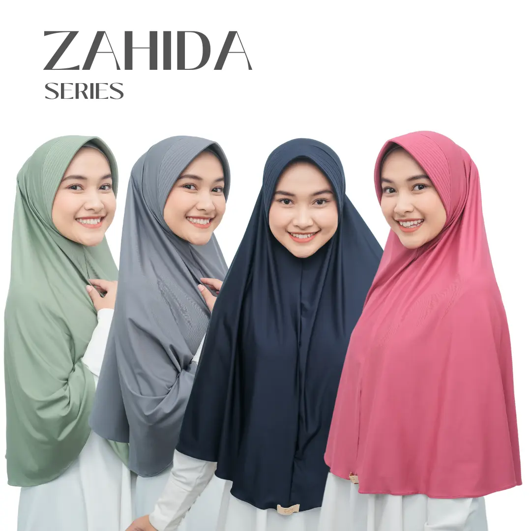 Zisha Hijab Bergo Zahida Kerudung Semua Warna Bahan Spandeks Livia Super Instan Kerudung Muslim Nyaman & Praktis Stretch