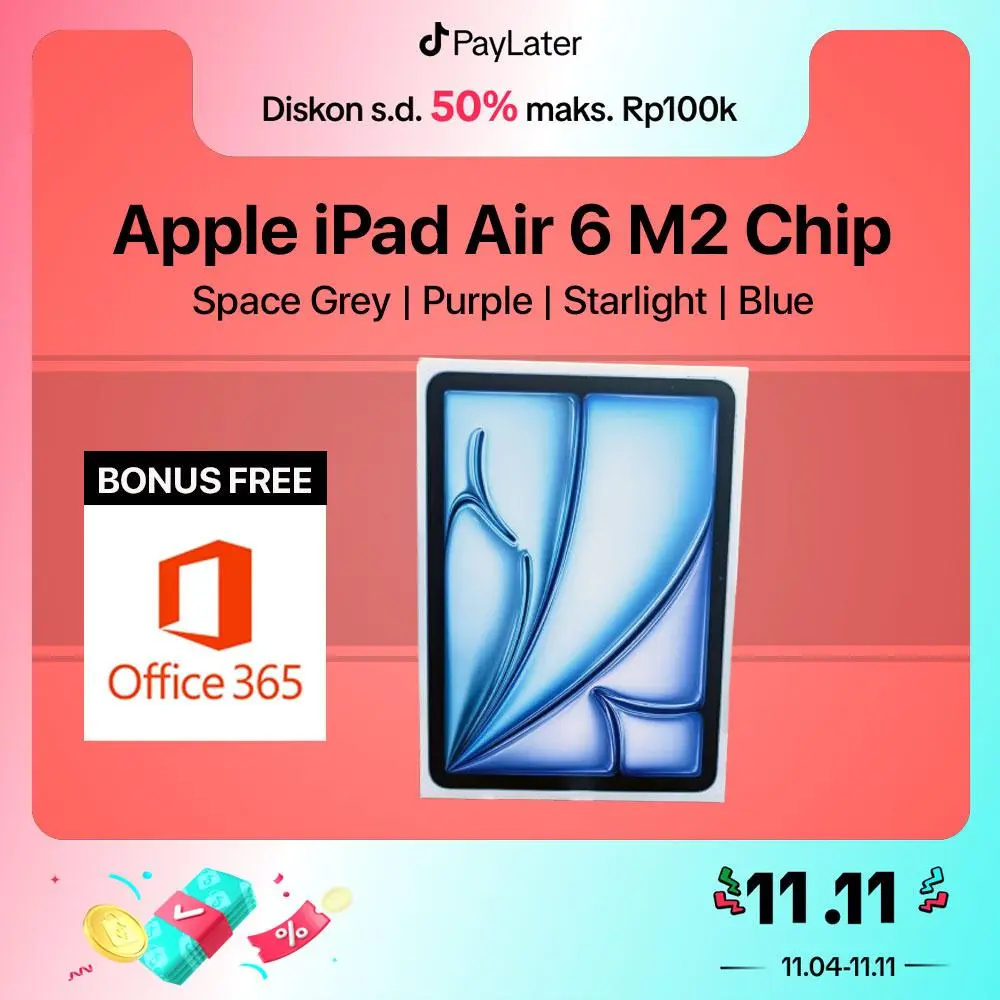 [ EXCLUSIVE KOHCUN ] Apple iPad Air Gen 6 11" inch M2 Chip 128GB 256GB 512GB 1TB Wifi Only Garansi Apple