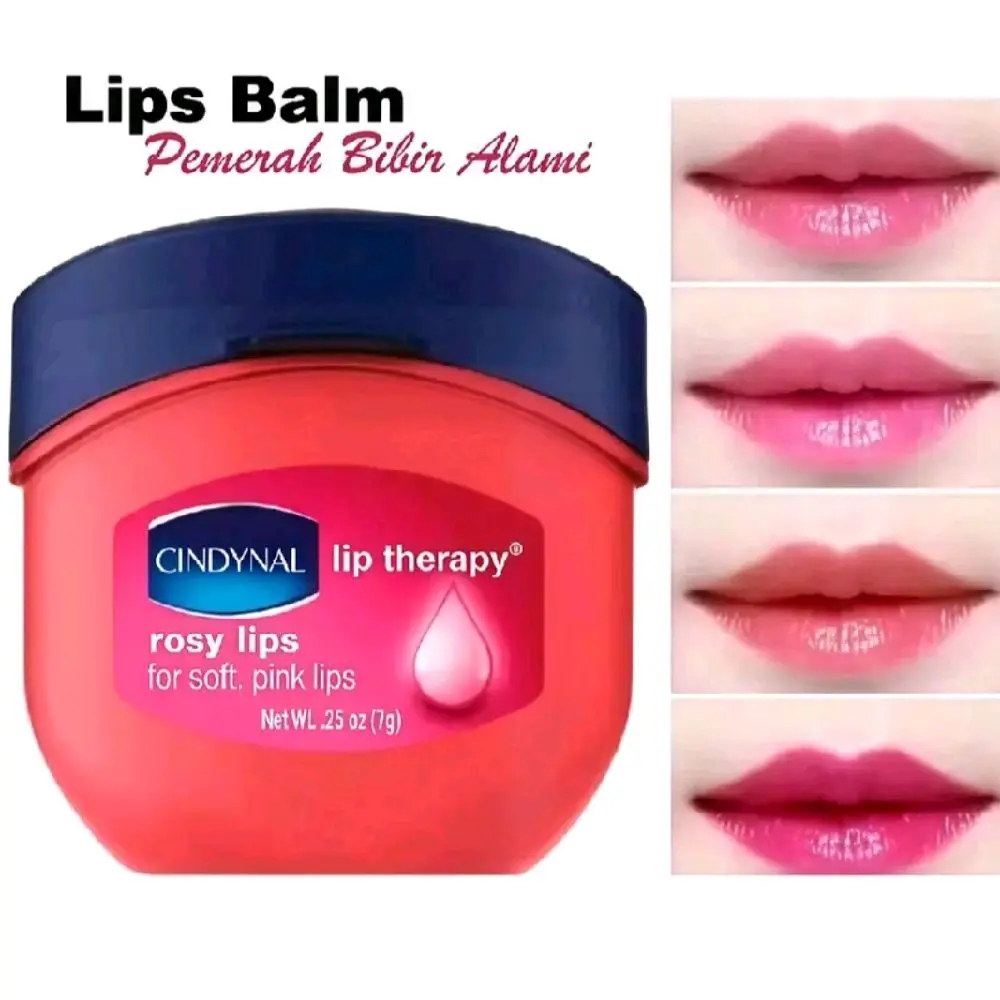 CINDYNAL Lip Balm Rosy Lips Therapy Moisturizing Pelembab dan Pemerah Bibir Permanen Alami