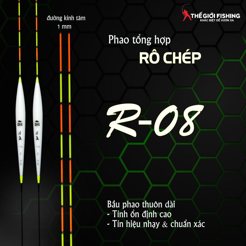    903   Phao câu tổng hợp Phi Ngư R-08 phao chuyên rô chép phao câu cân. 