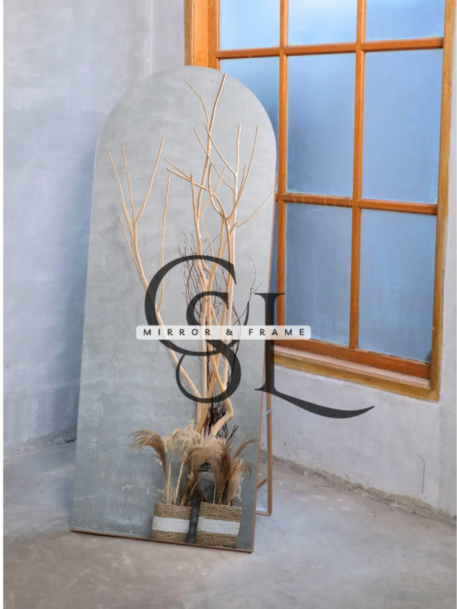 CSL Standing Mirror Oval Estetik FRAMELESS Cermin Standing Cermin Butik Cermin Mewah Cermin Termurah Standing mirror
