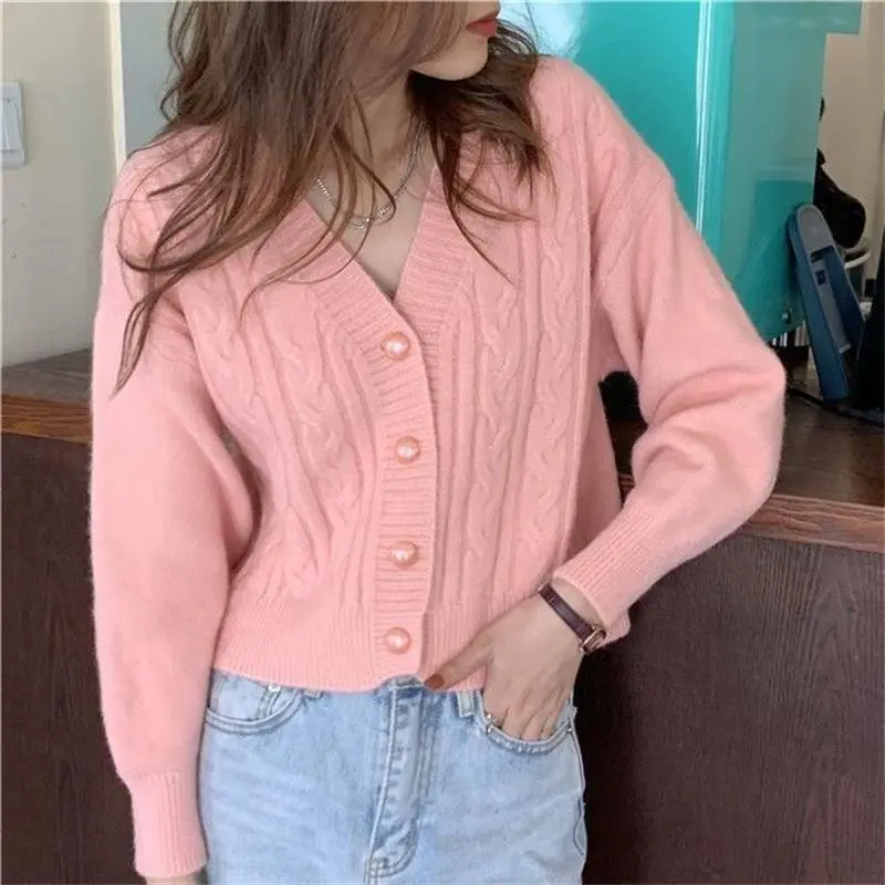 Cardigan Luca Knitwear Wanita Atasan Outer Panjang Baju Motif Crop Tebal Katun Casual Kardigan Jaket Bunga Sweater 4