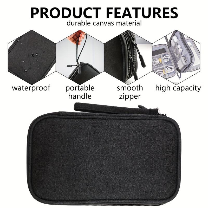 Product Introduction of Electronics Accessories Storage Bag, 1 Count Waterproof Cable Organizer, Travel Essentials Storage Bag, Portable Storage Bag for Home & Travel, Computer 3