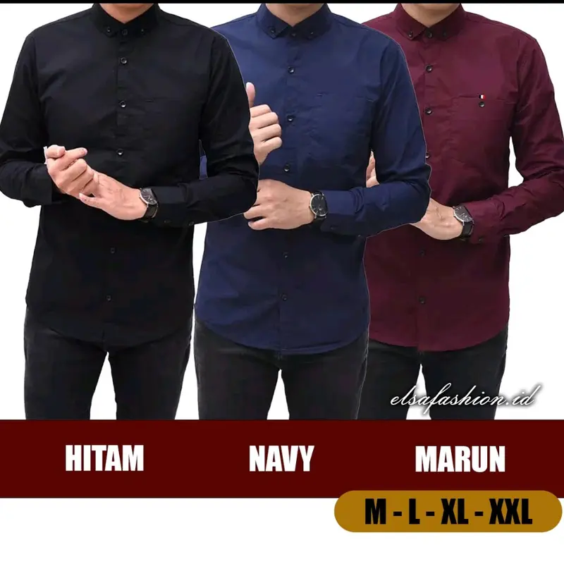 PAKET HEMAT KEMEJA PRIA POLOS LENGAN PANJANG 90 RIBU DAPET 3PCS  Katun Slimfit standard sesuai gambar korean paketan9 unisex Formal Soft Hitam Kantor fitted shirt hurley  kemeja Putih Casual Distro 3