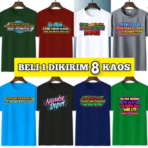 Beli 1 Dapatkan 8 Pcs Kaos Kata-kata Sablon Dtf Baju Atasan Dewasa Unisex Soft Motif Santai Bahan Polyster Elastis Tinggi Nyaman Tersedia Ukuran M/L XL XXL