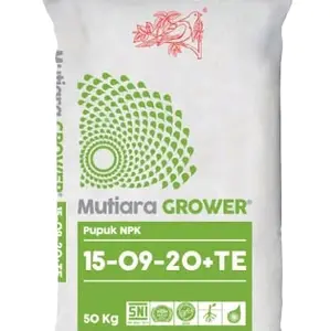 Mutiara Grower Pupuk NPK 15-09-20+TE 1 kg untuk Pertumbuhan Tanaman Optimal Mengandung NPK Efektif Cocok untuk Berbagai Jenis Tanaman