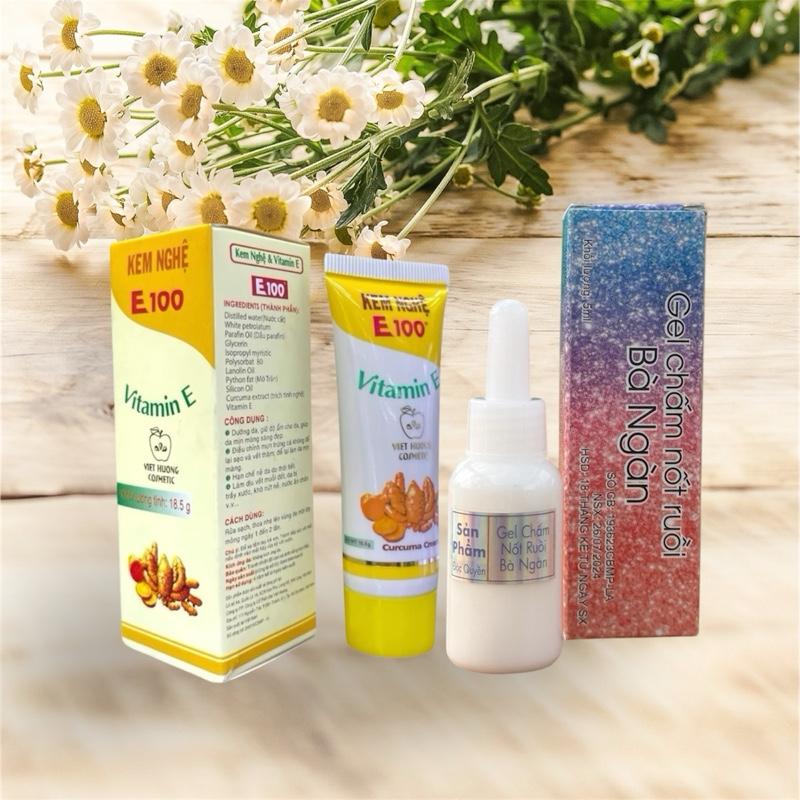 Combo Gel chấm nốt ruồi ,tàn nhang, cóc, mụn thịt, mụn ké và Kem nghệ hỗ trợ mờ thâm ,mờ sẹo Làm Đẹp Da