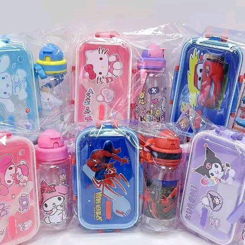 Tempat Makan Set/Lanch Box Set /Tempat Bekel Set/Lanch Box Set Karakter Kitchenware 2