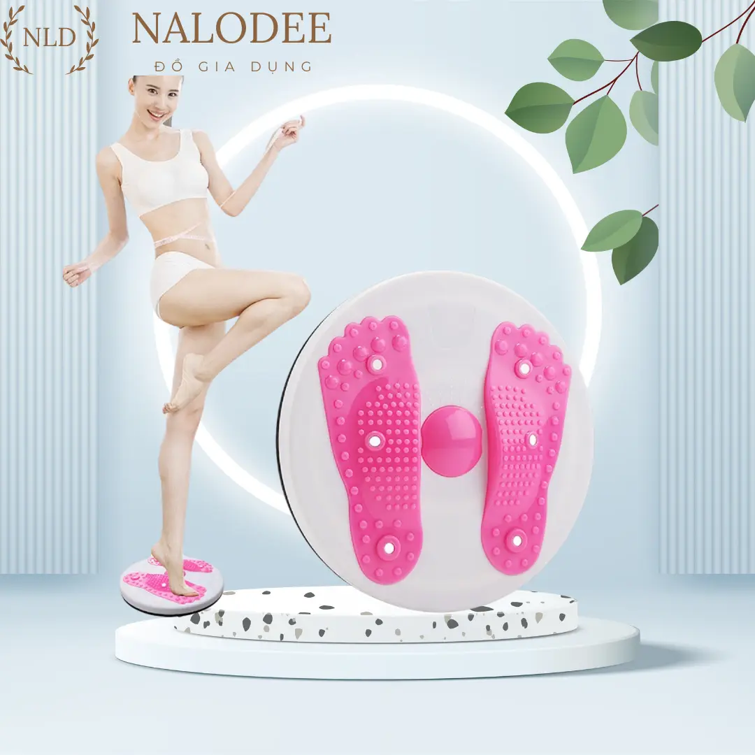 Đĩa xoay eo tập thể dục 360 tập cơ bụng có hạt massage bàn chân, dụng cụ tập cơ bụng tại nhà Tập Bụng Cao Su