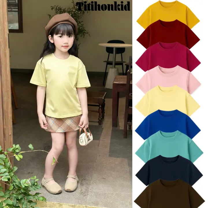 [A03] TITIHONKID - BỘ SƯU TẬP ÁO THUN TRƠN CHO BÉ TỪ 2-10 TUỔI