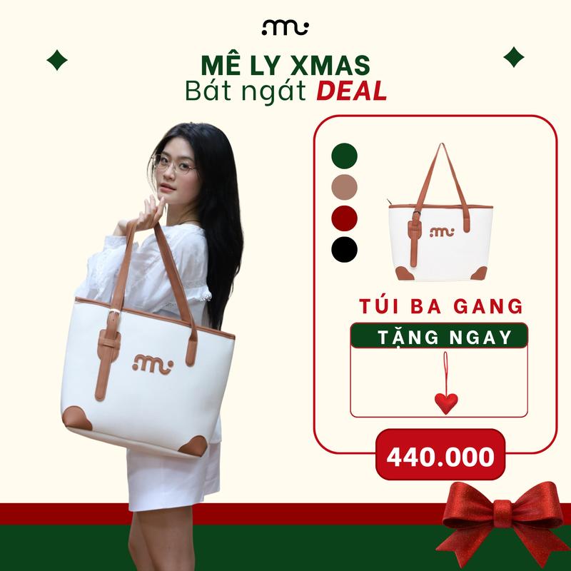  Túi Ba Gang MiWi túi xách tote nữ xinh đi chơi 2025 vải canvas nhiều ngăn có khóa viền da pu kích thước to viền màu nâu tui dap hop boho goyard túi  đeo sát nách bag  for women 