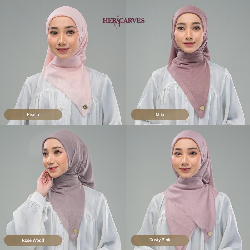 Classy Emboss Hers - Kerudung Hijab Segi Empat Polos Box Premium by HerScarves - Ecer (1pcs) Square Muslim Wanita 8