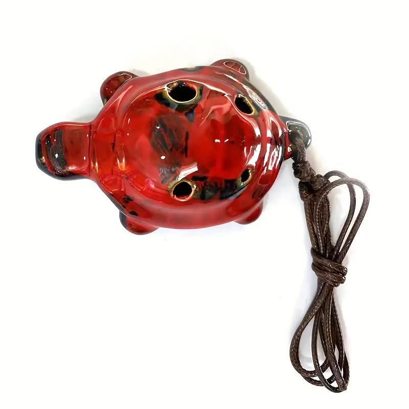 Product Introduction of 1pc Small Turtle Pottery Flute Cartoon Pottery Flute Puzzle Kiln Transformation Series 6-holes Pottery Flute 15