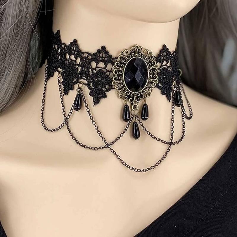 Product Introduction of Aksesoris Kalung Lace Resin Vintage Gaya Retro Elegan - Model Terbaru 1