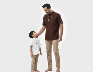 Kaos Koko Couple Pria Dewasa Dan Anak Katun Combed Motif Etnik Raya Series