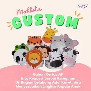TOPI CUSTOM/MAHKOTA 1 PAKET ISI 10 PCS BAHAN KERTAS BEBAS REQUEST