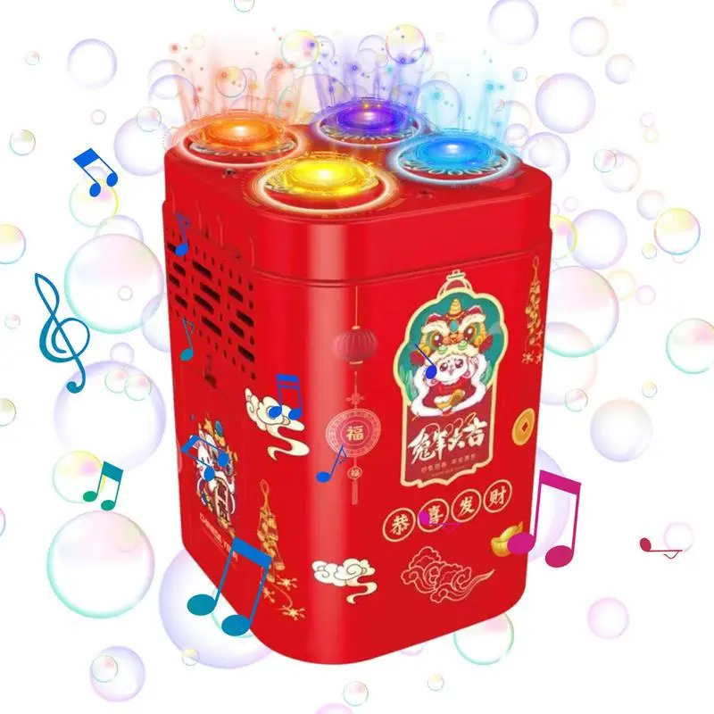 2024 Christmas Bubble Machine Blower Lighted Rechargable Bubble Maker with Firework Sound and Colorful Light bubble  machine