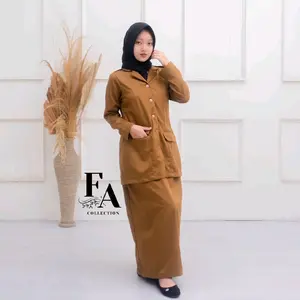 Seragam PNS Wanita Baju Dinas Pemda Seragam PDH Guru - Setelan Khaki Tua Toyobo Fodu dengan Kancing Hidup - Panjang, Celana Kerja Blazer