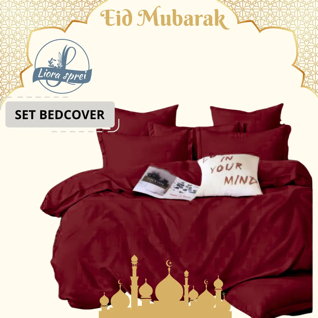 Liora Bedcover Set Sprei Flat Soft Polos Ukuran King 180x200x20 Untuk Dekorasi Ranjang Tidur Lembut dan Halus