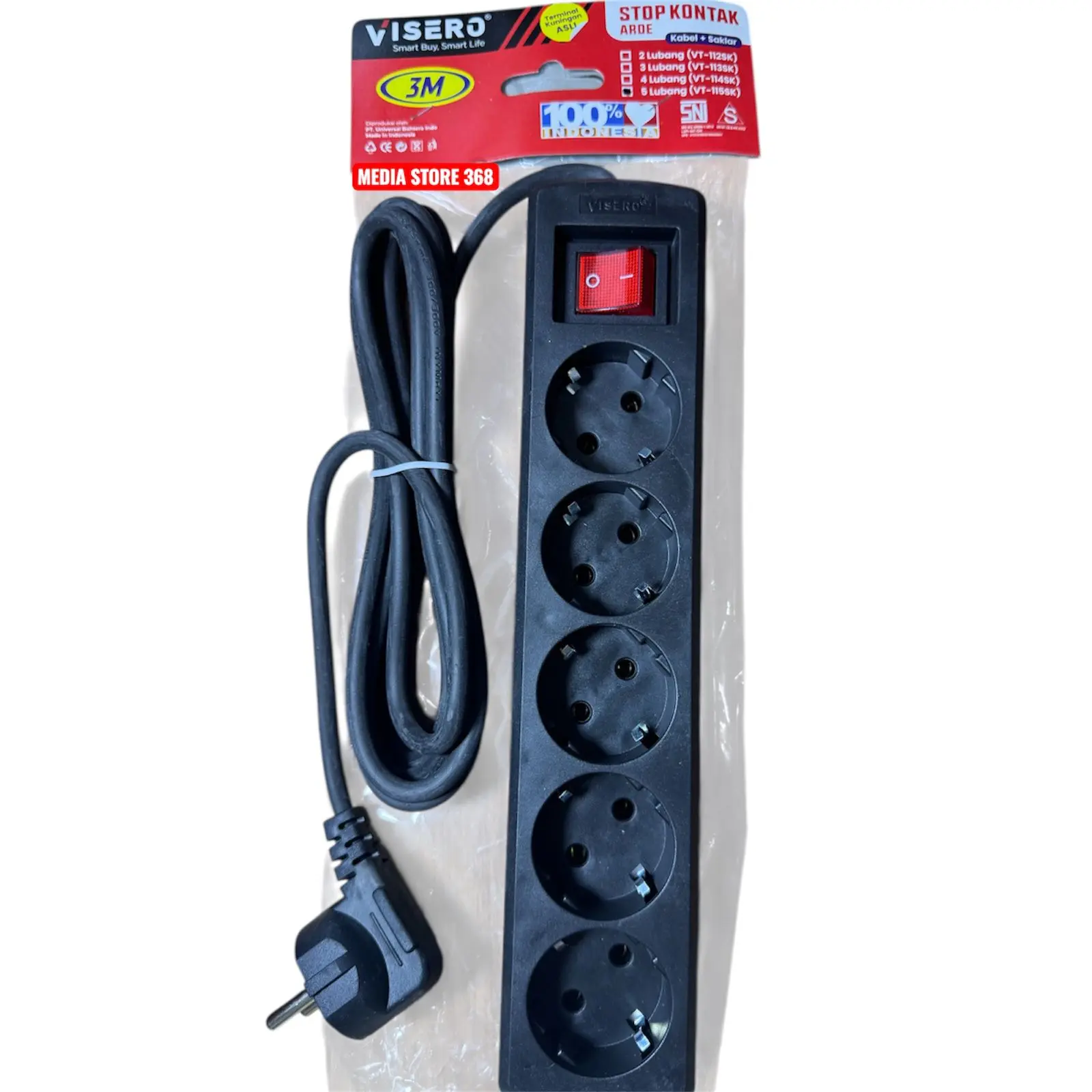 5 LUBANG KABEL 1.5M HITAM