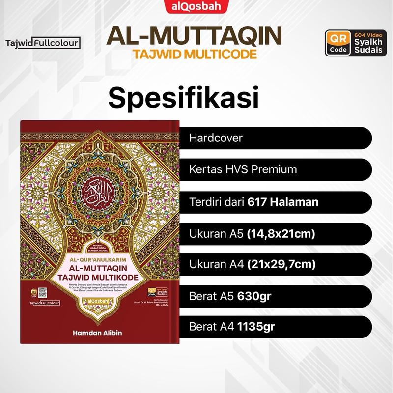AlQuran QR Code Hafalan Al-Muttaqin Mushaf Waqaf Ibtida Bendera Ukuran Sedang A5 2