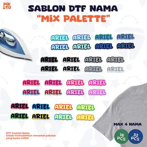 PIKATO Sablon Baju DTF Custom Nama Warna Mix Warna Warni Setrika Baju Kaos Seragam Tas High Quality Anti Air