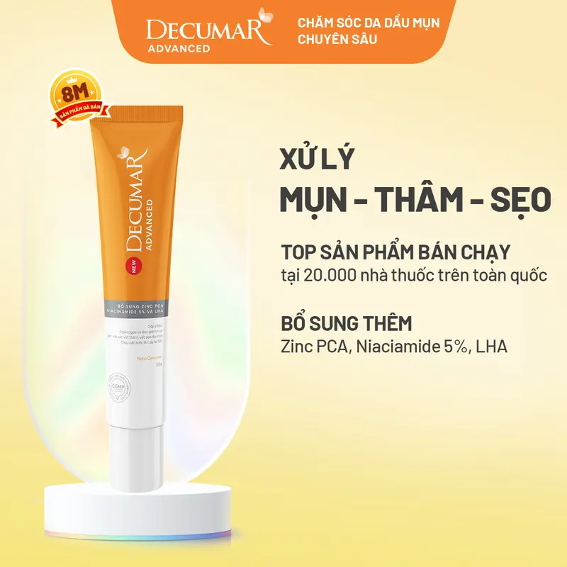 Gel hỗ trợ ngừa mụn Decumar Advanced 20gr . DCA01