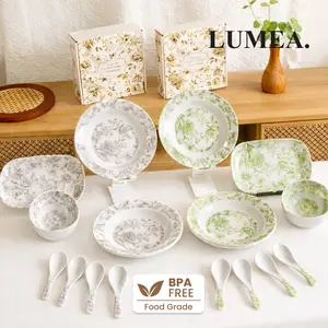 Lumea - Royal Eten Set Isi 2 & 4 Pcs / Hampers Lebaran Isi Piring Nasi, Piring Lauk, Mangkuk, Sendok Lengkap dengan Gift Box Hadiah untuk Kerabat, Keluarga, dan Teman