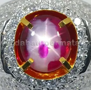 natural star ruby ring plt double plat size 7-8-9