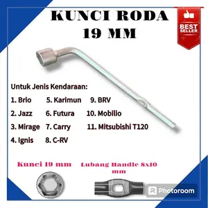 Kunci Roda 19mm / Tire Wrench 19mm Mobil Brio / Ertiga / Jazz Kendaraan Car Baut Logam