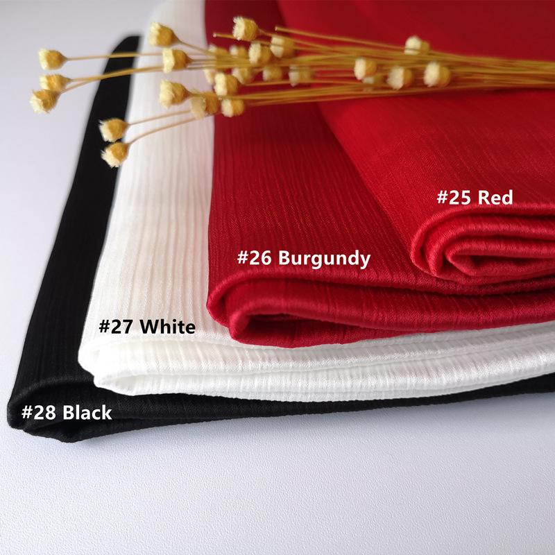 Product Introduction of Fashion Chiffon Hijab Crumpled Texture Instant Hijab Smooth Crepe Chiffon Hijab for Women Natural Pleated Gauze Smooth Crepe Breathable Headscarf Girl Fashion Plain Shawl Spring Scarf TUTU 16