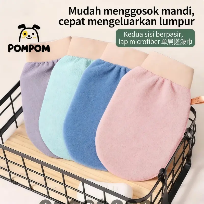 Daki Keluar Saat Mandi dengan Air Hangat | Exfoliating Glove Korea Tanpa Sabun | Bantu Angkat Sel Kulit Mati, Atasi Kulit Kusam & Ingrown Hair