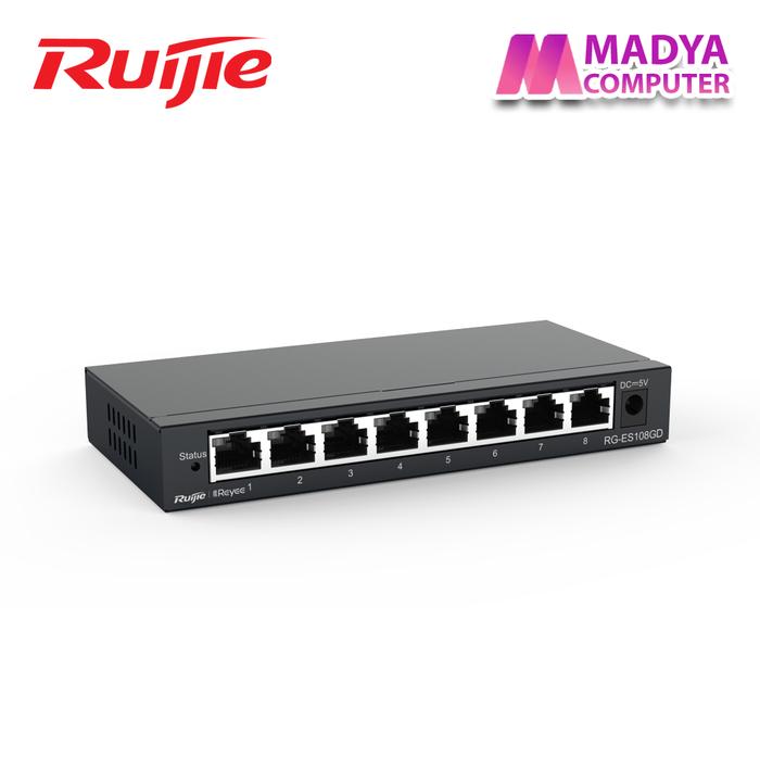 Gambar Ruijie RG-ES108GD 8-port Switch Non-PoE Unmanage 10/100/1000Mbps Steel Case dari Madya Computer Kab. Banyumas Tokopedia